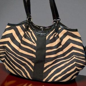 VINTAGE Coach Zebra Print Devin Shoulder Bag